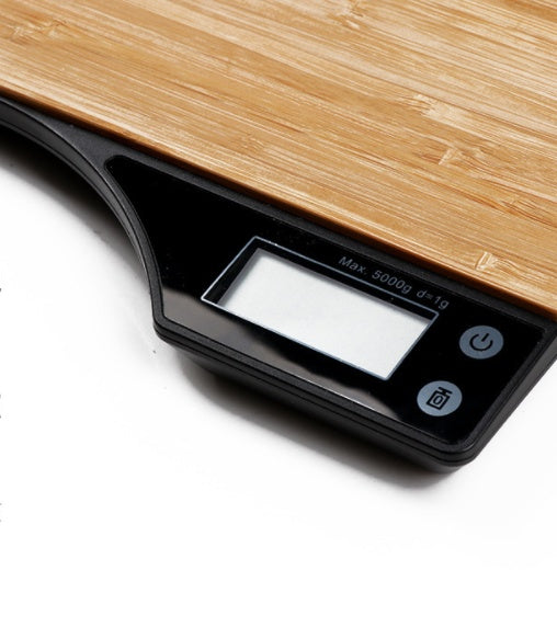 Bamboo Cutting Board with Built-in Scale